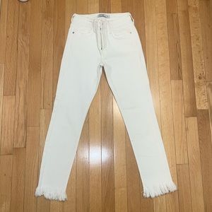 JUST BLACK- WHITE SKINNY JEANS WITH FLARED BOTTOMS